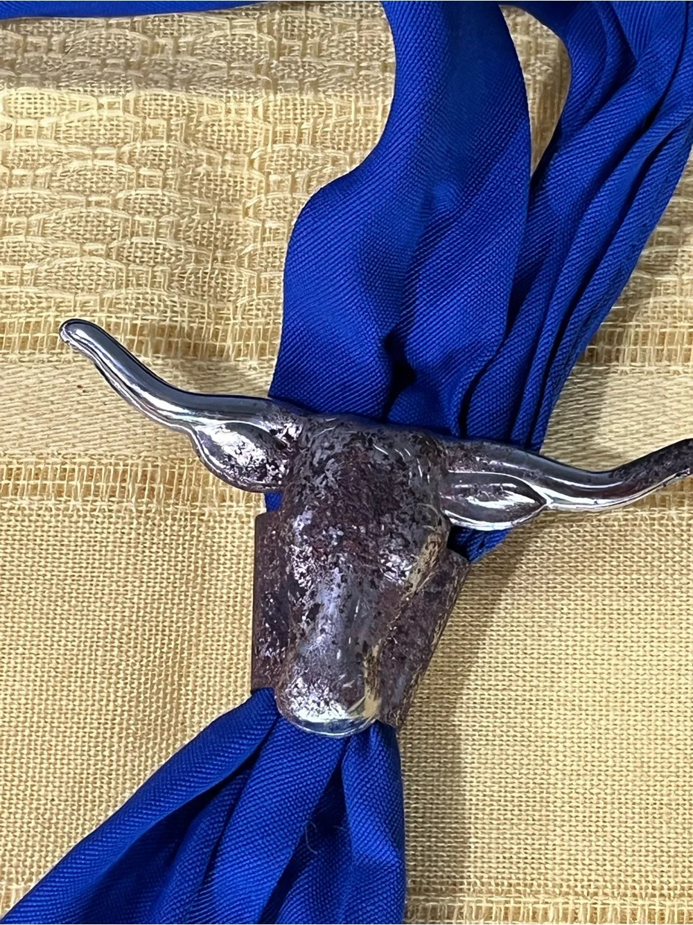 🤠 Rare Vintage: Authentic 1950s Lone Ranger Scarf & Longhorn Steer Slide Set!